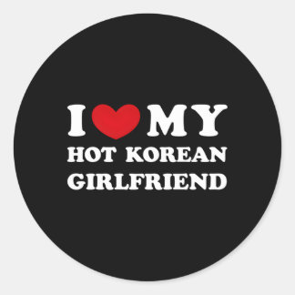 Jag Kärlek Min Hett koreansk vän Runt Klistermärke