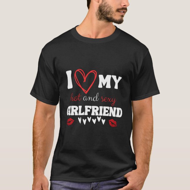 Jag Kärlek min Hett och vän Crazy Friend T Shirt (Framsida)