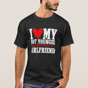 Jag Kärlek min Hett Younger Girlkompis Couple Boyk T Shirt