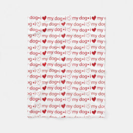 Jag kärlek min hund filt med Hearts