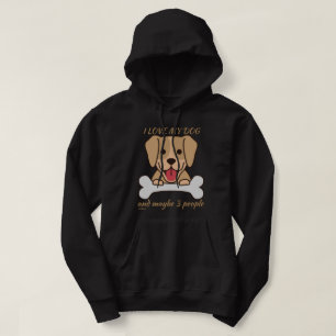 JAG KÄRLEK MIN HUND OCH KANSKE 3 PERSONER söt ro Hoodie