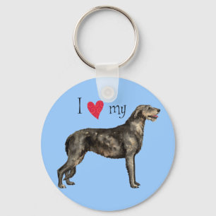 Jag Kärlek min Irish Wolfhound Nyckelring