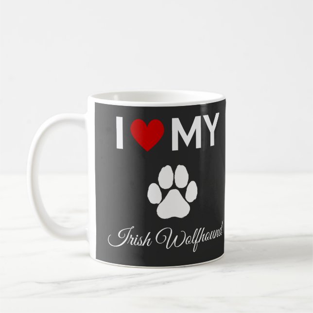 Jag kärlek min irländska anpassningsbar Wolfhound  Kaffemugg (Vänster)