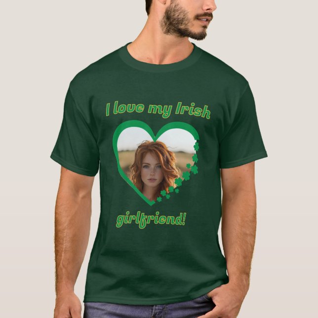 Jag Kärlek Min irländska flickvän St Patrick Shamr T Shirt (Framsida)