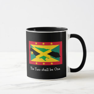 Jag Kärlek Min... Jamaica Grenada DUAL FLAGGA Mugg