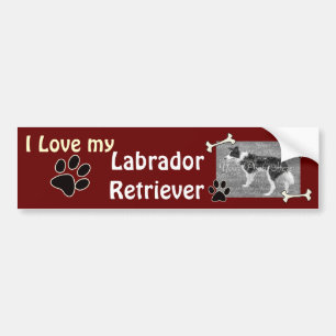Jag kärlek min labrador Retriever Bumper Sticker Bildekal