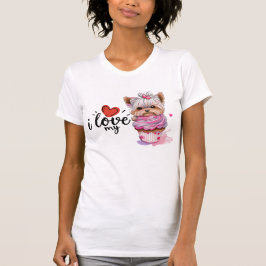 Jag kärlek min lilla hund Alla hjärtans dag T Shirt