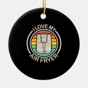 Jag Kärlek min Luft Fryer Gift Coola Cooking Älska Julgransprydnad Keramik