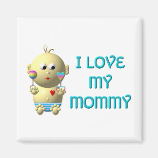 Jag kärlek min mamma Bounderande Baby med hjärta o Magnet