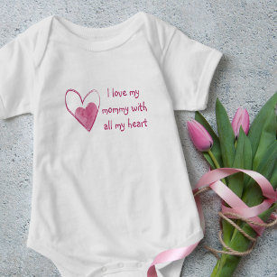 Jag Kärlek min Mamma med mitt hjärta - Rosa T Shirt