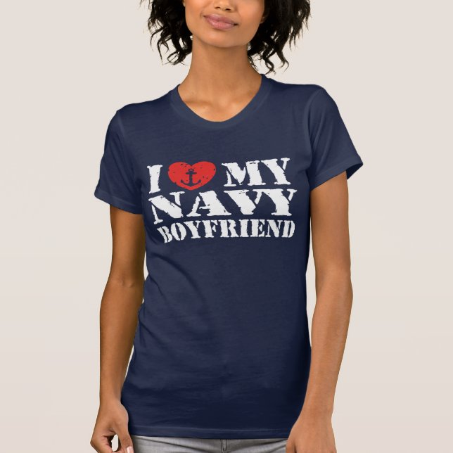 Jag Kärlek min marinvän T Shirt (Framsida)