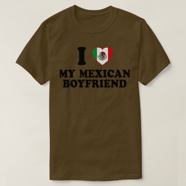 Jag Kärlek min mexikanska bojvän Mexico Flagga lat T Shirt (Design framsida)