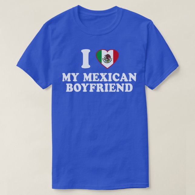 Jag Kärlek min mexikanska bojvän Mexico Flagga lat T Shirt (Design framsida)