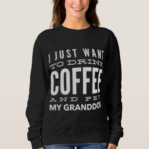 Jag Kärlek Min morhund dricker kaffe T Shirt