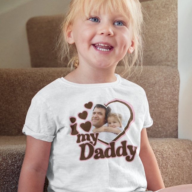 Jag Kärlek Min pappa Dotter Rosa Brown Photo T Shirt (Skapare uppladdad)