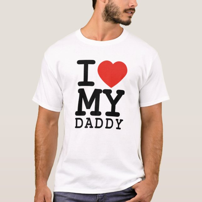 Jag Kärlek Min pappa-familj som matchar Valentines T Shirt (Framsida)