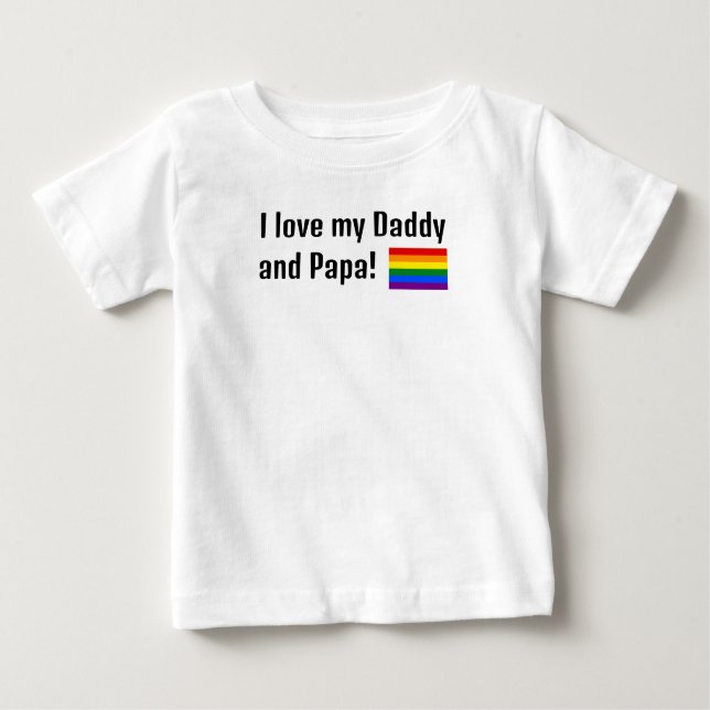 Jag kärlek min pappa och Pappa Pride Flagga Tee (Framsida)