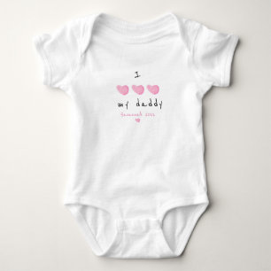 Jag Kärlek Min pappa Rosa Heart-Anpassningsbar T Shirt
