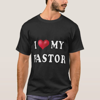Jag Kärlek min pastor. Lustigt Gift. T Shirt