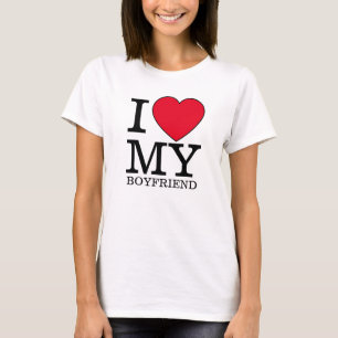 Jag kärlek min pojkvän Alla hjärtans dag anpassnin T Shirt