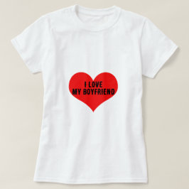 Jag Kärlek min pojkvän Friend Red Heart Trendig T Shirt