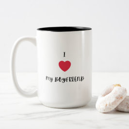Jag kärlek min pojkvän Två-Tonad mugg