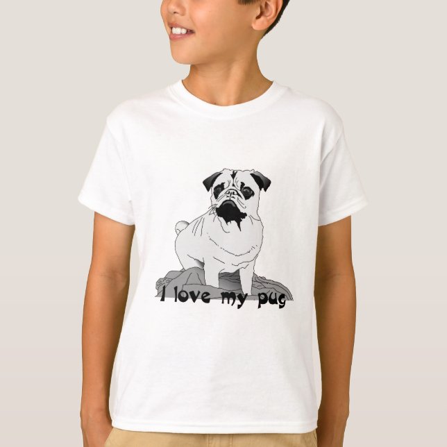 Jag kärlek min pug! T-Shirt (Framsida)