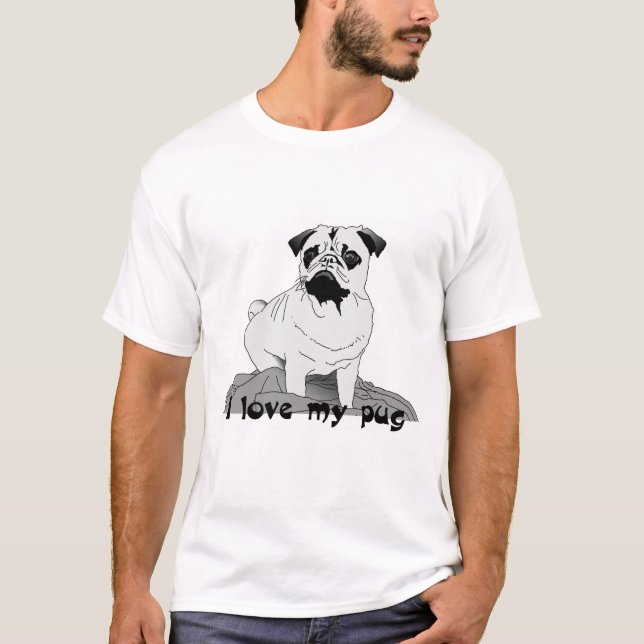 Jag kärlek min pug! T-Shirt (Framsida)