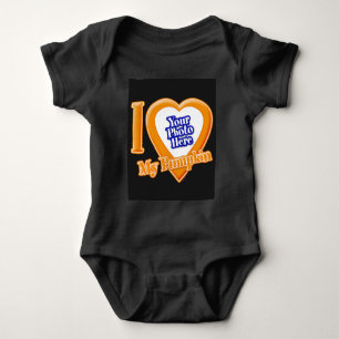 Jag Kärlek min Pumpkin med din foto Baby-bokostdrä T Shirt