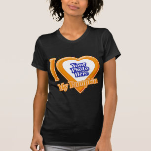 Jag Kärlek min Pumpkin med ditt foto T-skirt T Shirt