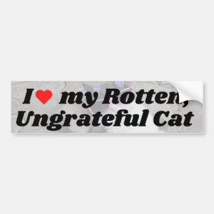 Jag kärlek min Rotten otacksam katt Bildekal