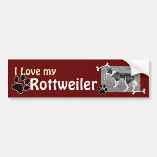 Jag kärlek min Rottweiler Bumper Sticker Bildekal
