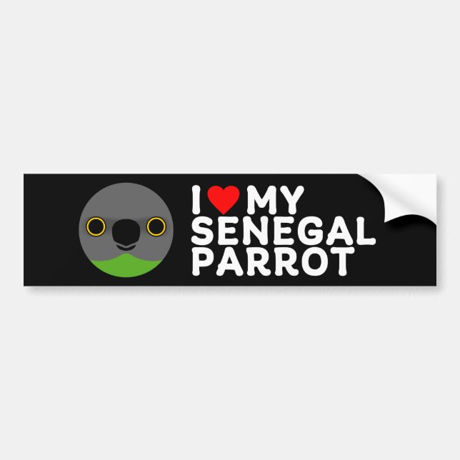 JAG KÄRLEK MIN SENEGALA PARROT BILDEKAL (Framsidan)