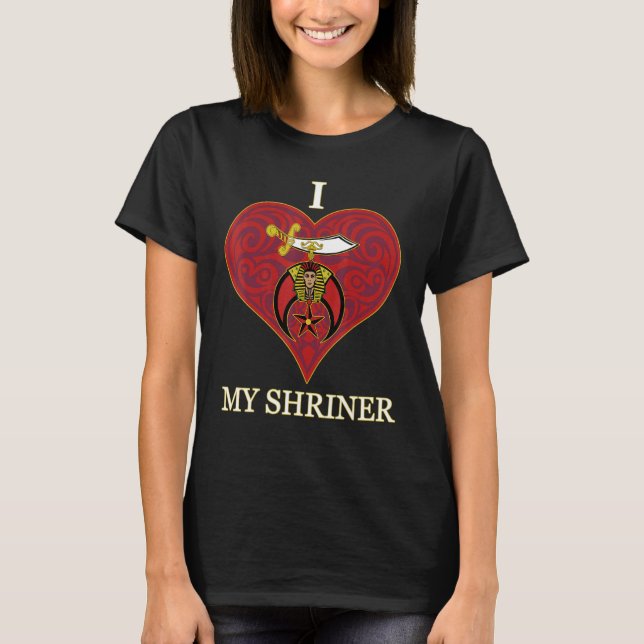 Jag Kärlek min Shriner Heart Symbol Noble Mason Th T Shirt (Framsida)