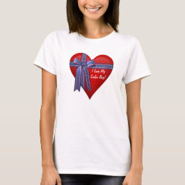 Jag kärlek min sjöman Heart med band Tee Shirt