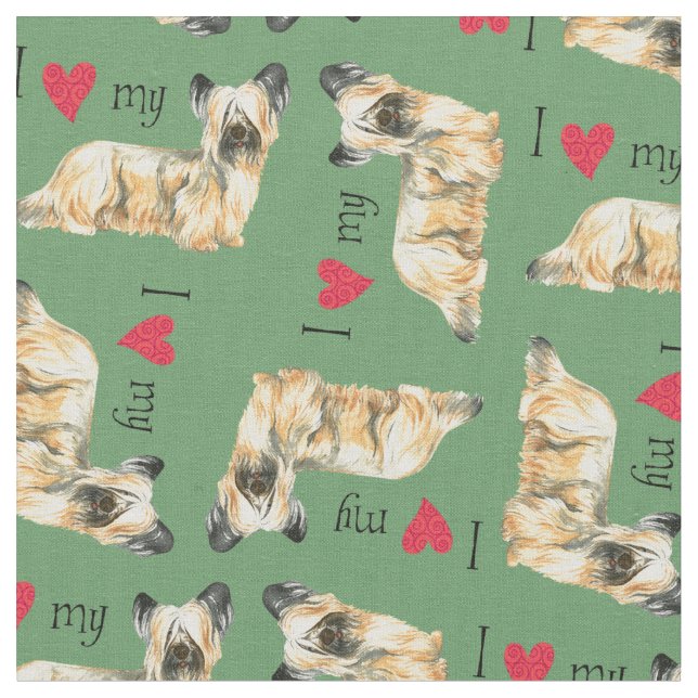 Jag Kärlek min Skye Terrier Tyg (Närbild)