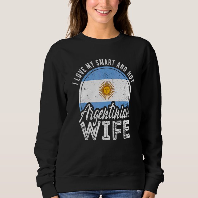 Jag Kärlek min smarta och Hett argentinska fru T Shirt (Framsida)