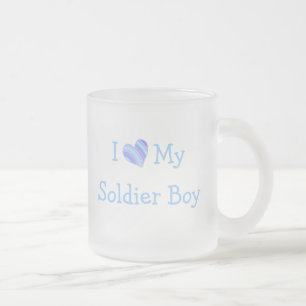 Jag Kärlek Min soldat Boy Frostad Glasmugg