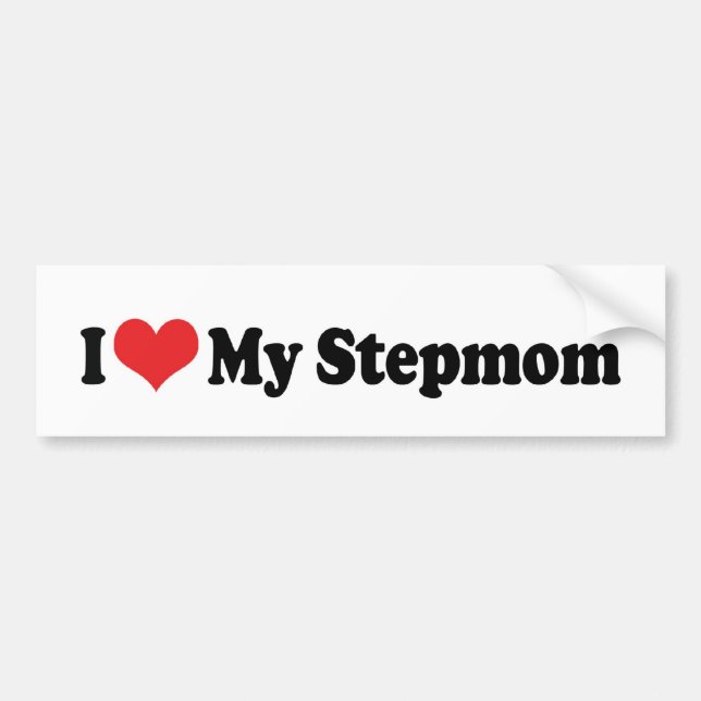 Jag Kärlek min Stepmamma Bumper Sticker Bildekal (Framsidan)