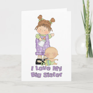 Jag Kärlek Min stora syster Girl och Baby Kort
