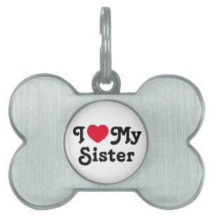 Jag kärlek min syster ID-bricka husdjur