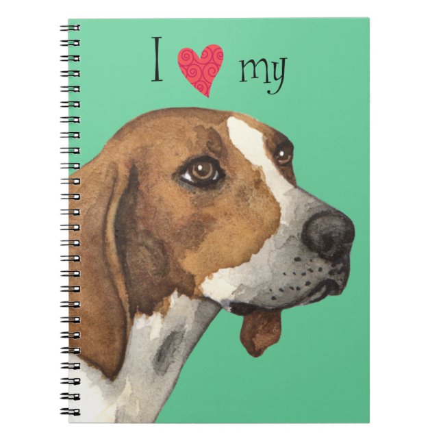 Jag Kärlek min Treeing Walker Anteckningsbok Med Spiral (Framsidan)