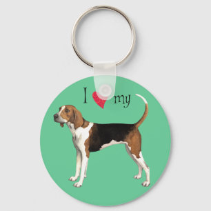 Jag Kärlek min Treeing Walker Nyckelring
