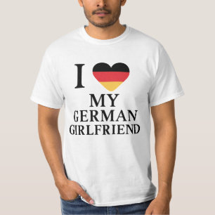 Jag Kärlek Min tyska flickvän Tyskland Flagga Hear T Shirt