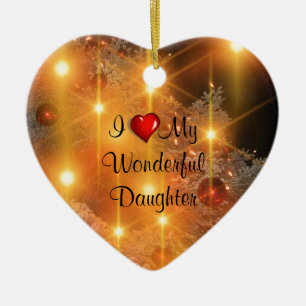Jag Kärlek min underbara dotter Julgransprydnad Keramik
