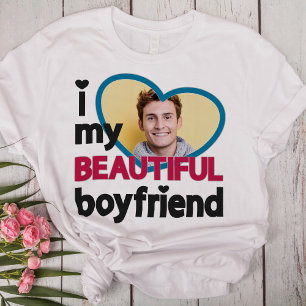 Jag kärlek min vackra anpassningsbar med pojkvän t shirt