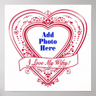 Jag Kärlek min Wifey! - Fotoröda hjärtan Poster