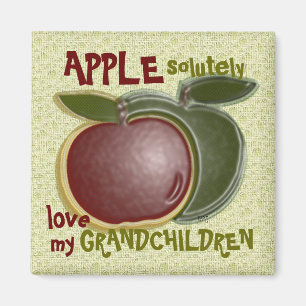 Jag Kärlek, mina barnbarn Apples Humous Magnet