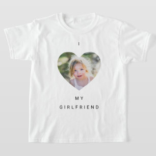Jag kärlek, mina flickvänliga fotobarn t shirt
