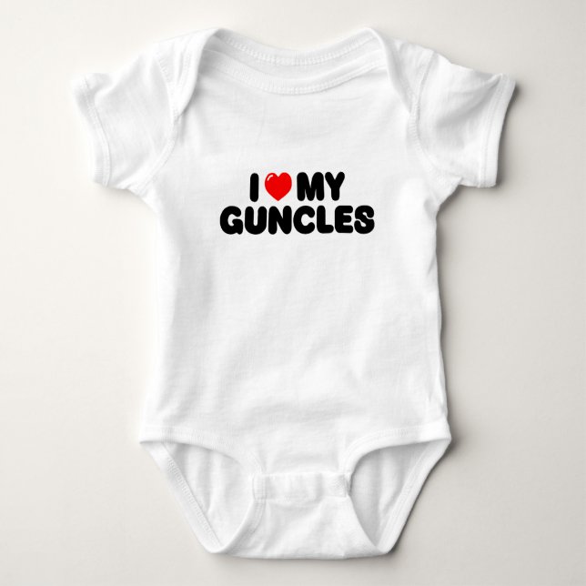 Jag Kärlek mina Guncles. Baby Bodykostym T Shirt (Framsida)